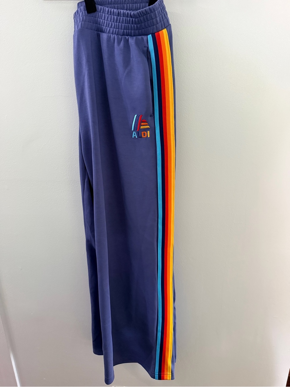 ALDI Gear Wide Leg Track Pants Retro Stripe NWT Size XL